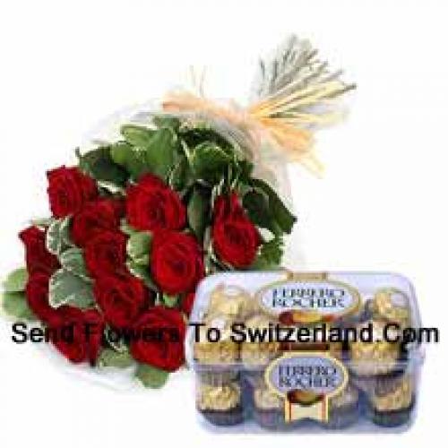 16 Pcs Ferrero Rochers와 사랑스러운 11 송이 빨간 장미