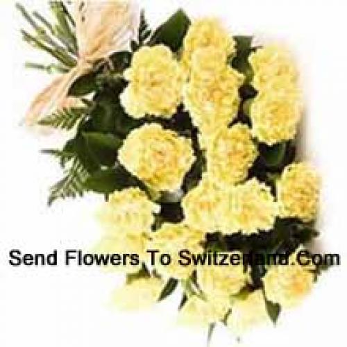 Cute 19 Yellow Carnations