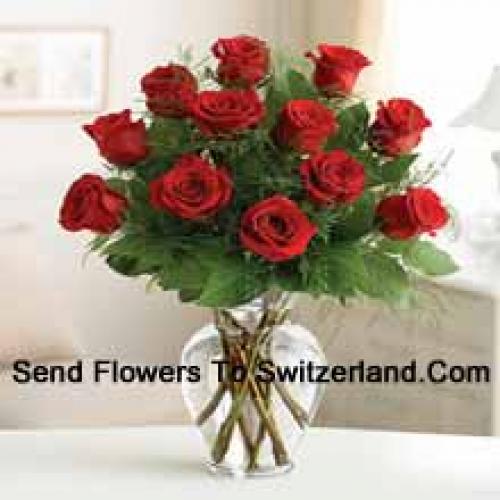 Lovely 11 Red Roses in Vase