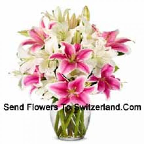 Dreamy White and Pink Lilies