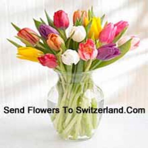 Beautiful Assorted Tulips in Vase