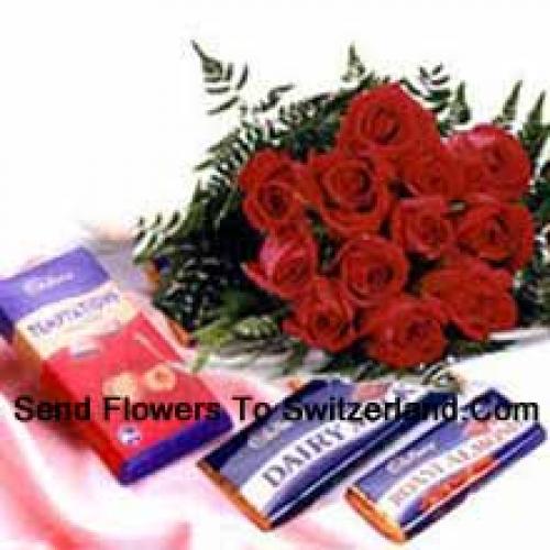 Red Roses with Yummy Chocolates