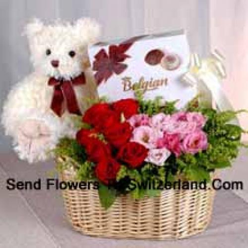 Roses with Chocolate and Teddy